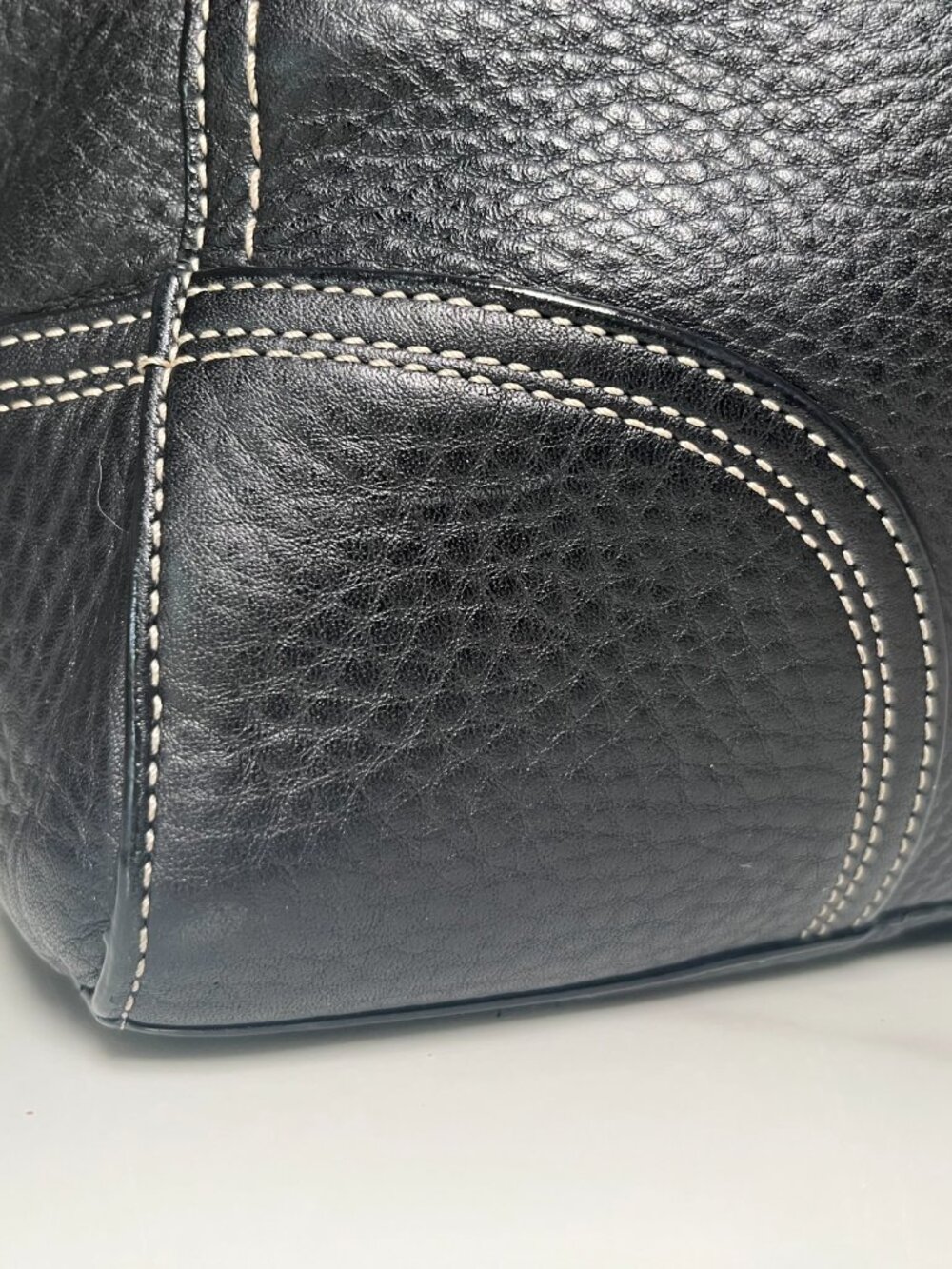 Coach Black Pebbled Leather Turnlock Tote Carryall F16960 EUC - Picture 6 of 16